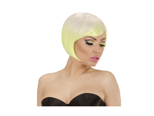 Peruka modowa melanż fioletowo – neonowo żółty