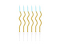 Spiral birthday candles gold-blue - 6 pcs.