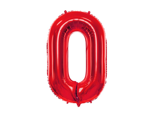 Foil balloon number 0 red - 86 cm - 1 pc.