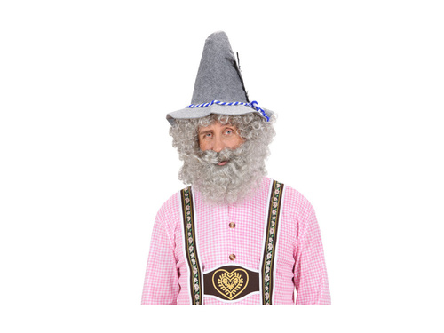 Peruka kapitana z brodą, siwa