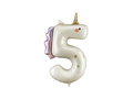 Balon foliowy jednorożec cyfra 5 - 93 cm - 1 szt.