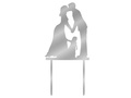 Cake topper, silver plexi - 10x23 cm - 1 pc
