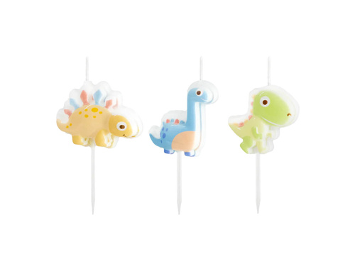Świeczki pikery Dinozaury - 3 szt.
