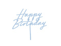 Topper na tort Happy Birthday niebieski  - 16,5 x 18 cm - 1 szt.
