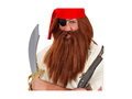 Brązowa peruka pirata z brodą
