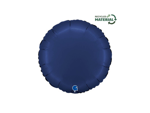 Balon foliowy okrągły satynowy niebieski - 14" - 1 szt.