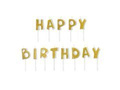 Spades candles inscription - gold glitter Happy Birthday inscription