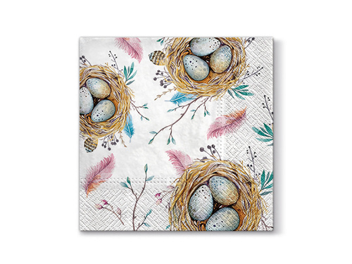 Easter napkins Eggs in nests - 33 cm - 20 pcs.