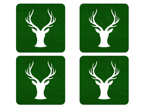 Podstawka kwadratowa pod kubek - Renifer - 10 cm - 4 szt.