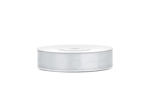 Satin ribbon, silver, 12 mm / 25 m, 1 pc.