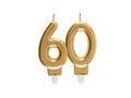 Świeczka na 60-tkę złota - 7,5 cm - 1 szt.