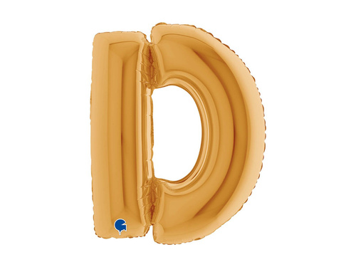 Balon foliowy literka D złoty - 40" - 1 szt.