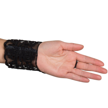 Pair of black embroidered gloves