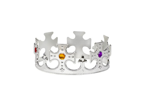 Srebrna korona króla z klejnotami