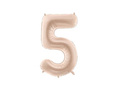 Balon foliowy cyfra 5 ciemnobeżowa - 72 cm - 1 szt.
