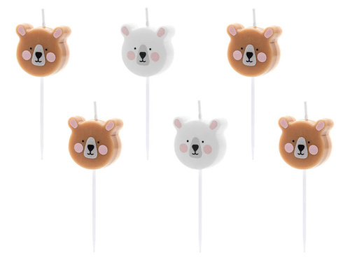 Pikery Teddy Bear candles - 6 pcs.