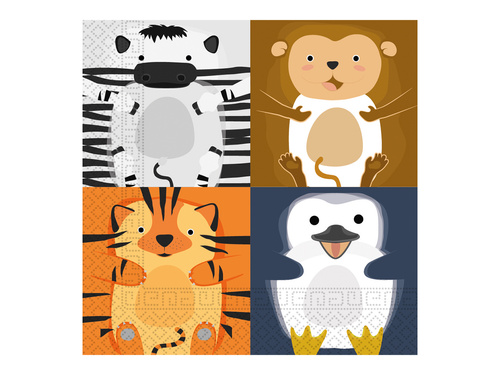 Birthday napkins Zoo animals - 33 cm - 20 pcs.