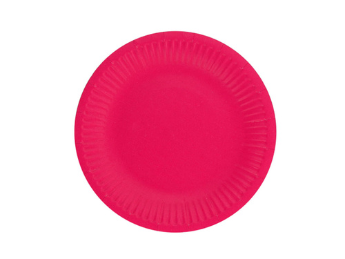 Dark pink paper plates - 18 cm - 6 pcs.