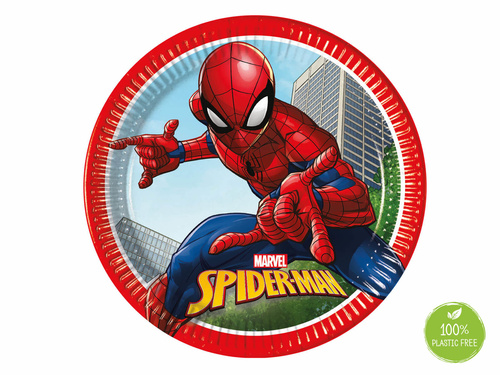 Talerzyki papierowe na urodziny Spiderman - 23 cm - 8 szt.