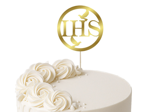 IHS 1st Holy Communion cake topper - 1 pc.