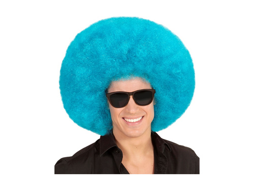 Błękitna duża peruka afro wysokiej jakości