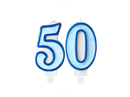 Number candles "50", błue, 2 pc