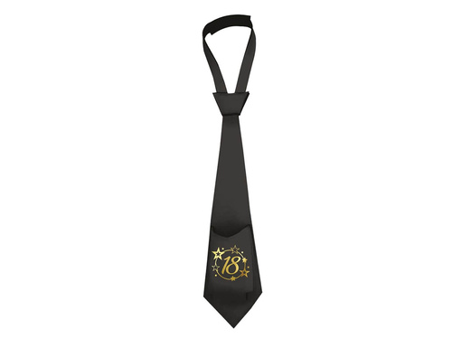18th birthday tie, black, 1 pc