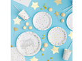 Paper plates white with gold stars - 18 cm - 6 pcs.