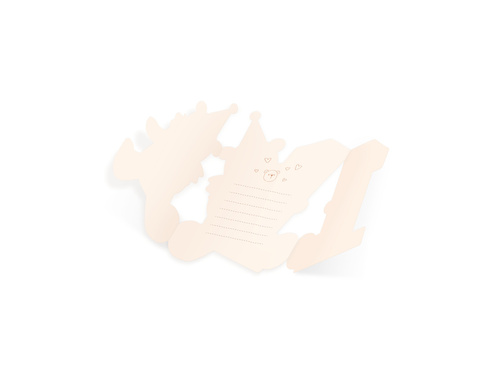 Zaproszenie na roczek Miś - 12 cm x 17,5 cm - 6 szt.