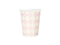 Kubeczki papierowe w romby - różowe - 220 ml - 6 szt.