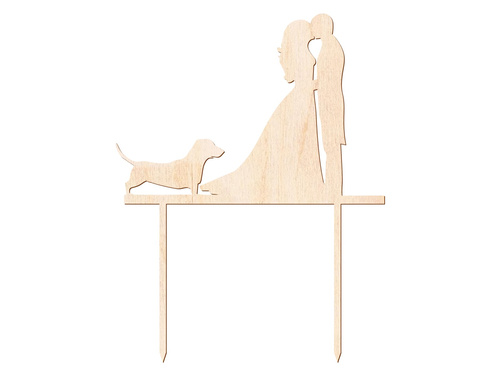 Cake topper, wooden - 16x21 cm - 1 pc