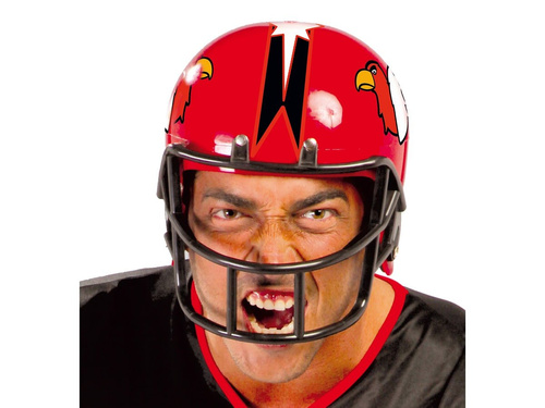 Red football player helmet