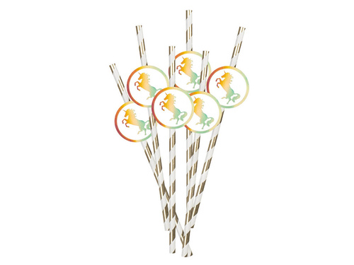 Paper straws Rainbow Unicorn - 6 pcs