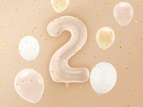 Number 2 Beige Foil Balloon - 72 cm - 1 pc
