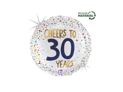 Balon foliowy okrągły urodzinowy na 30 lat - 14" - 1 szt.