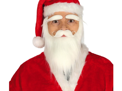 White beard, mustache and eyebrows