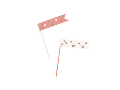 Birthday Rose Gold Glitz Flag Picks - 6 pcs.