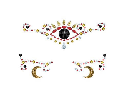 Colours adhesive face jewellery