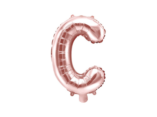 Foil balloon letter "C" pink and gold - 35 cm