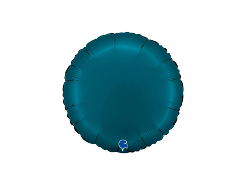 Balon foliowy okrągły satynowy niebieski - 14" - 1 szt.