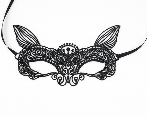 Koronkowa maska karnawałowa czarna - 1 szt.