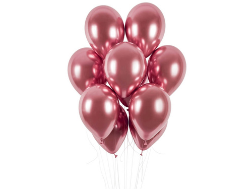 Shiny pink latex balloons - 33 cm - 50 pcs.