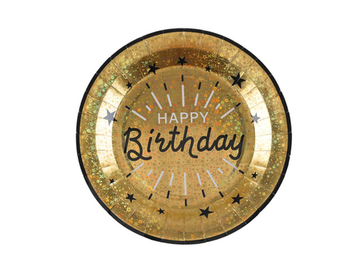 Talerzyki urodzinowe Happy Birthday Sparkling - 22,5 cm - 10 szt.