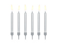 Silver birthday candles - 6 pcs.