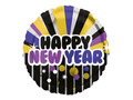 Balon foliowy okrągły Happy New Year - 45 cm - 1 szt.