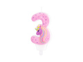 Unicorn candle no 3 - 1 pc