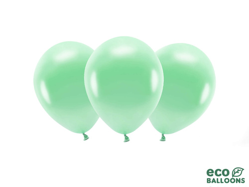 EKO Balony lateksowe metalizowane miętowe - duże - 10 szt.