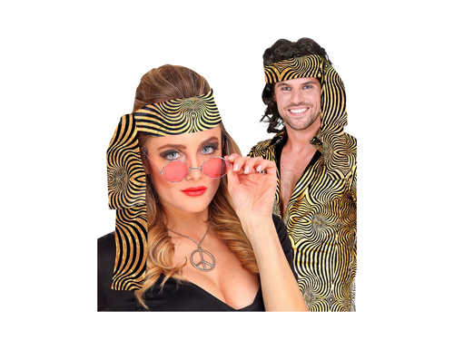 Złota opaska Disco Waves lata 70.