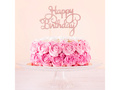 Happy Birthday cake topper glitter pink gold - 1 pc.