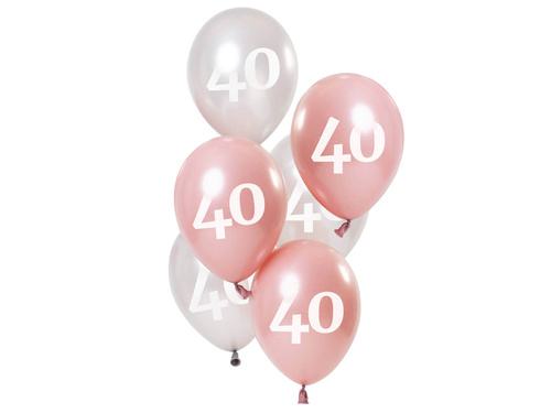 Set of balloons for fortieth birthday Glossy pink - 23 cm - 6 pcs.